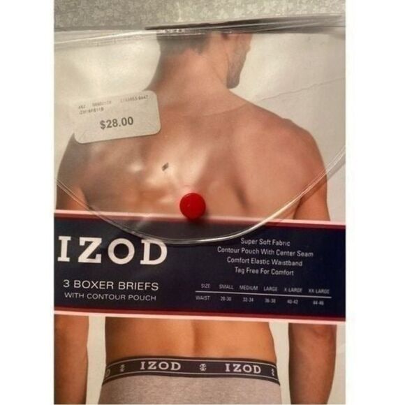IZOD Mens 3 Boxer Briefs Small 2 Black, 1 Gray - Picture 3 of 4